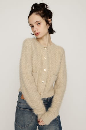 【1BUY5％OFF CAMPAIGN】SHINY CABLE カーディガン
