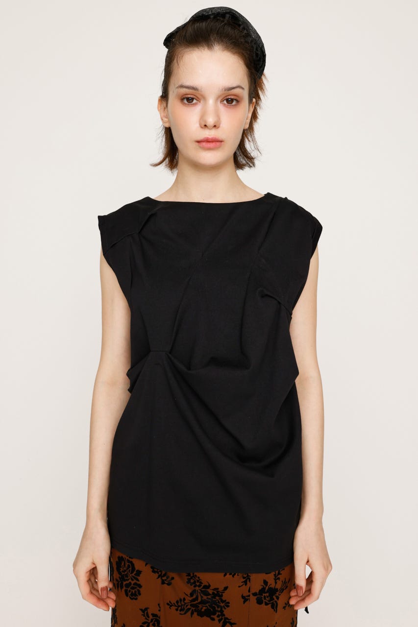 SLY | BOAT NECK TUCK トップス (Tシャツ・カットソー(半袖