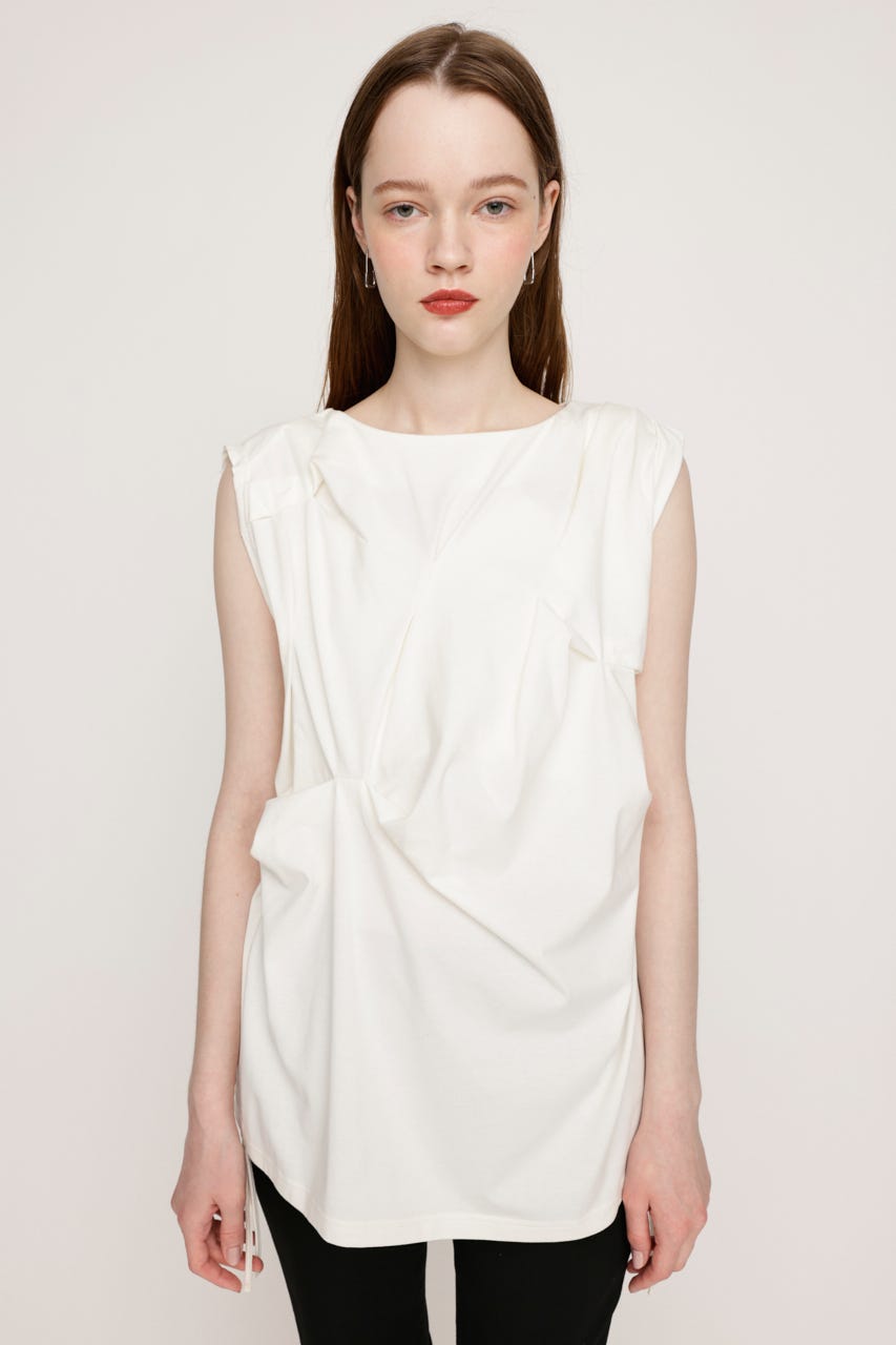 SLY | BOAT NECK TUCK トップス (Tシャツ・カットソー(半袖