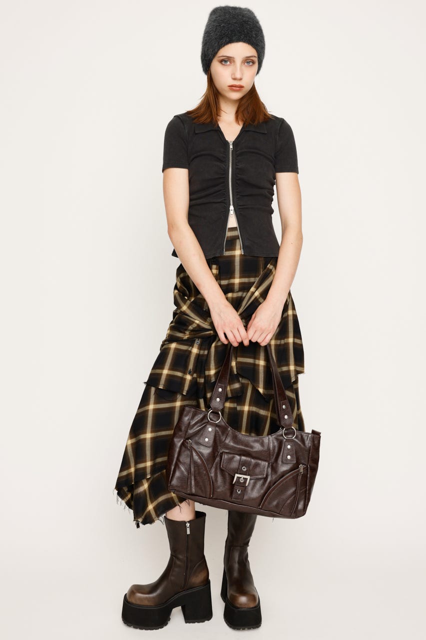 SLY | FRONT ZIP GATHER トップス (Tシャツ・カットソー(半袖