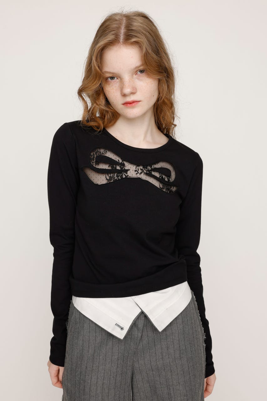 SLY | RIBBON LACE トップス (Tシャツ・カットソー(長袖