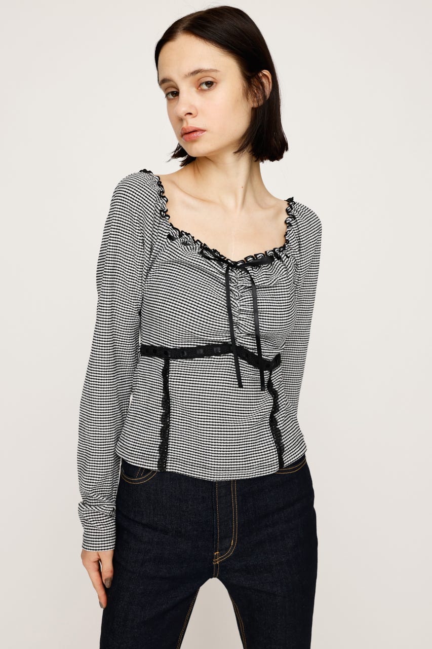 トップス Tina ribbon tops ANDMARY】Tina ribbon tops