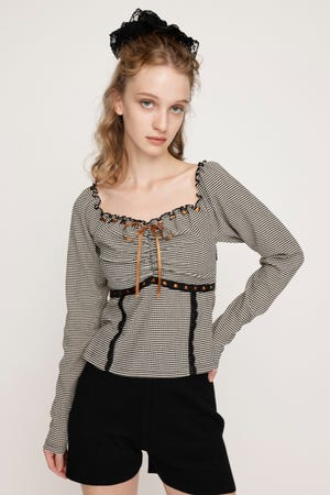 SLY | PLAID RIBBON CUT トップス (Tシャツ・カットソー(長袖
