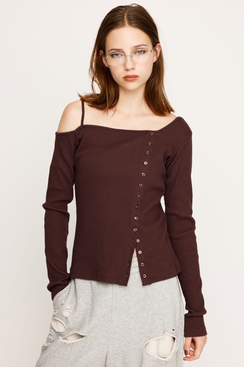 トップス atsu SLY | ASYMMETRY BUTTON トップス (Tシャツ・カットソー(長袖