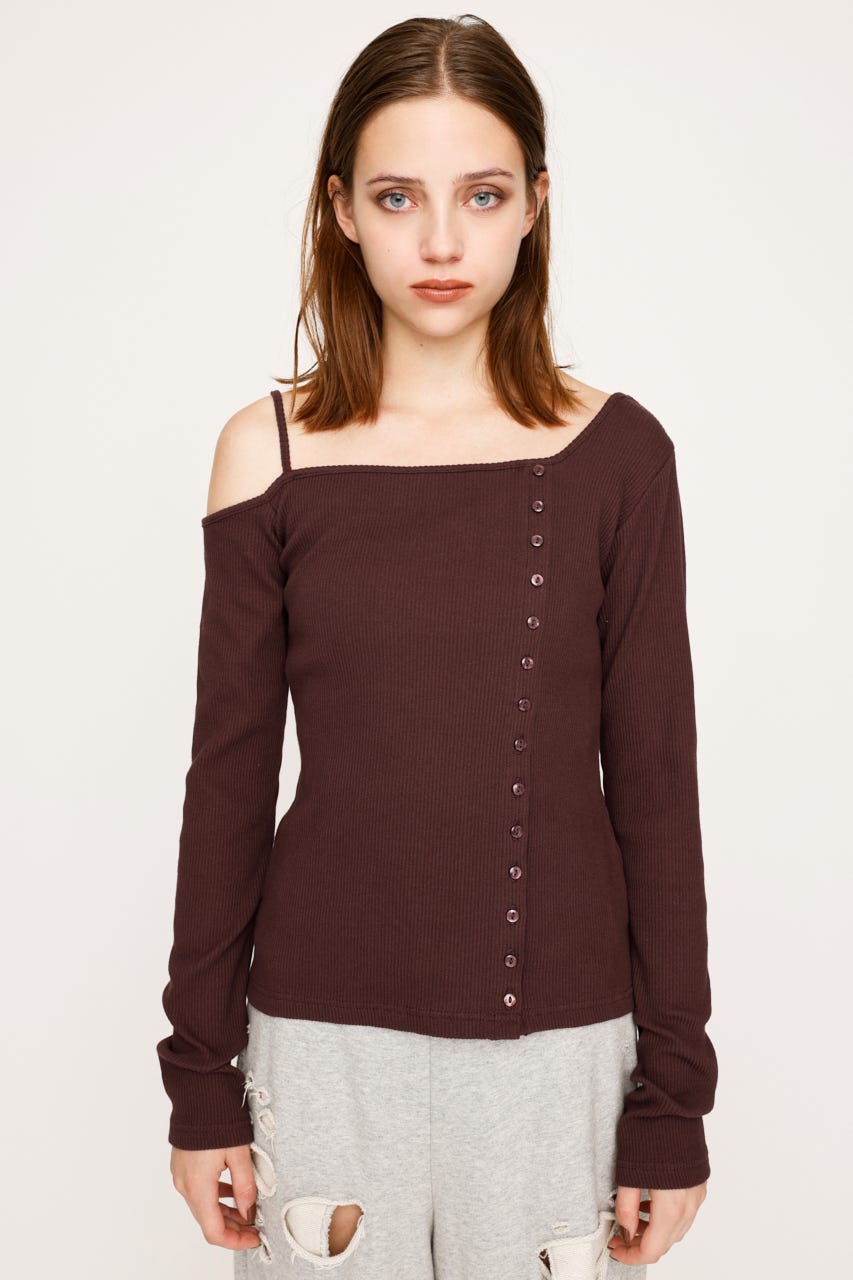 SLY | ASYMMETRY BUTTON トップス (Tシャツ・カットソー(長袖