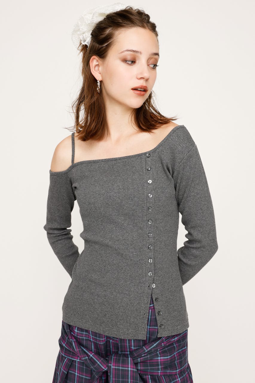 barbell object l/s top DarkBrown 長袖カットソー barbell object l/s top DarkBrown 長袖カットソー barbell