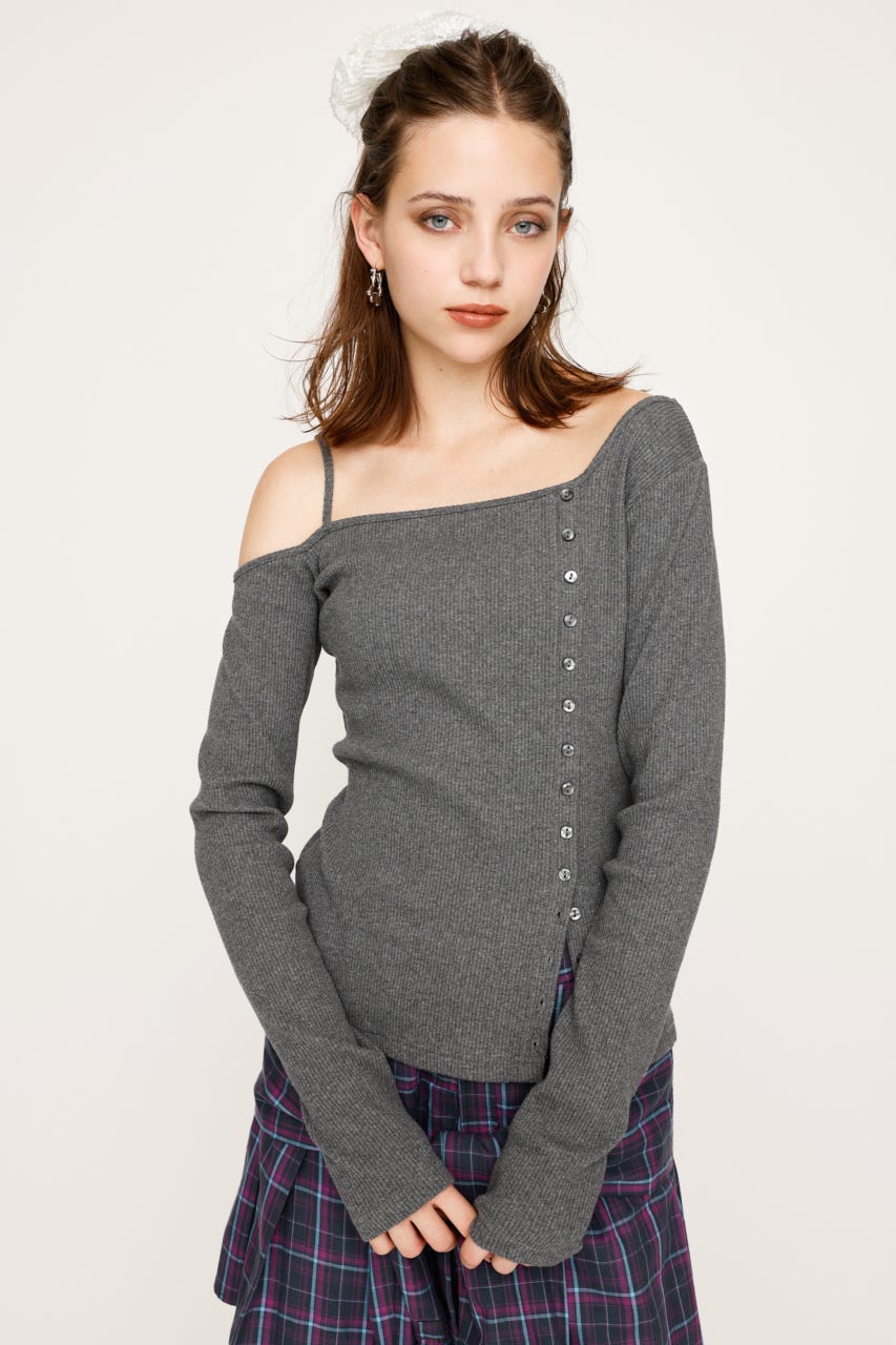 IKUMI/トップス/長袖 SLY | ASYMMETRY BUTTON トップス (Tシャツ・カットソー(長袖