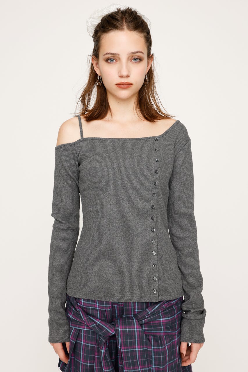 SLY | ASYMMETRY BUTTON トップス (Tシャツ・カットソー(長袖