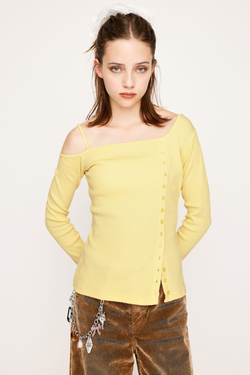 トップス andmary Delta button tops beige ANDMARY】Delta button tops