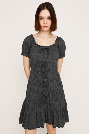 SLY | GATHER RIBBON CUT ショートワンピース (ワンピース(ミニ