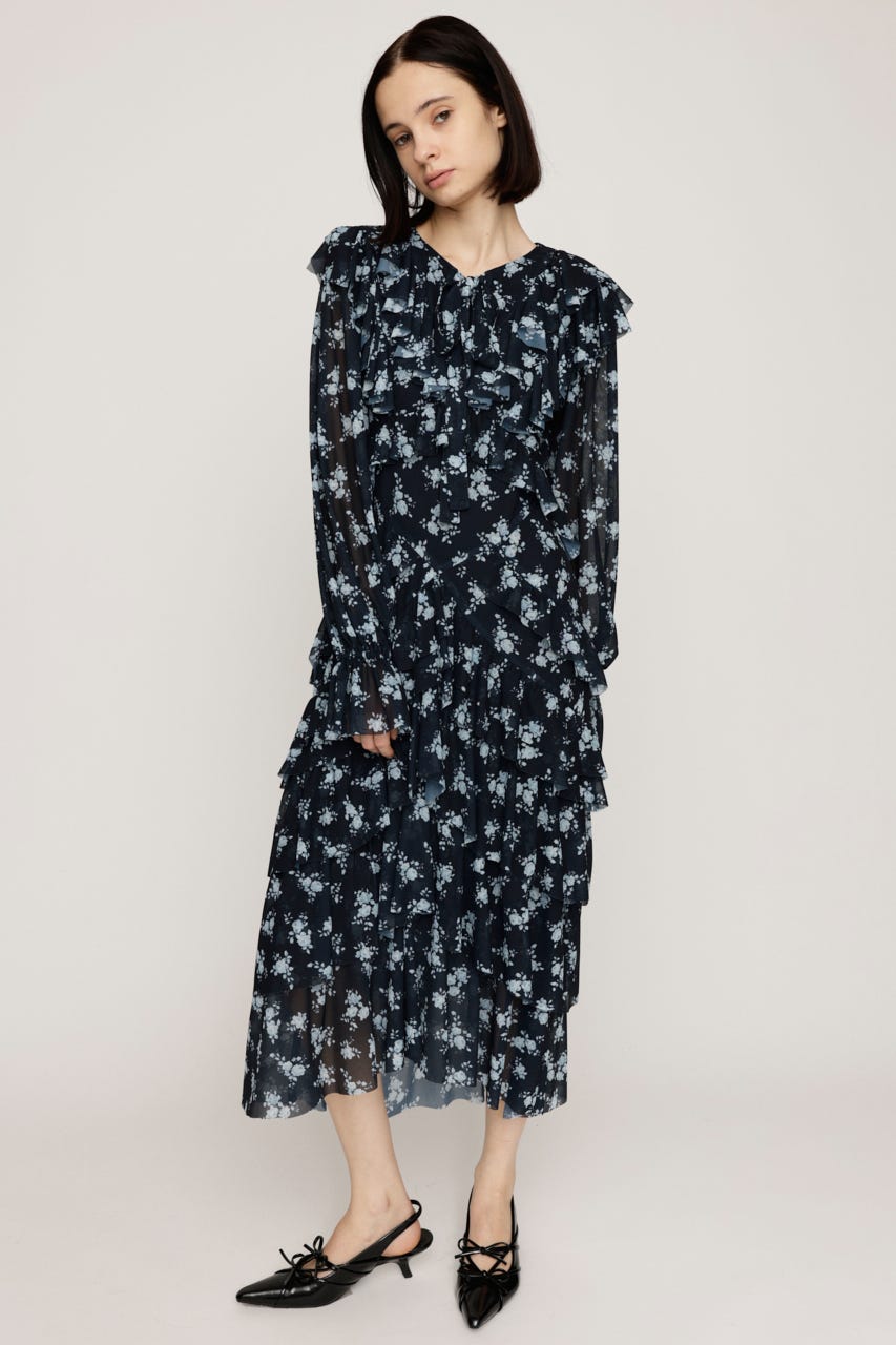 SLY | SHEER FRILL L／ドレス (ワンピース(ロング） ) |SHEL