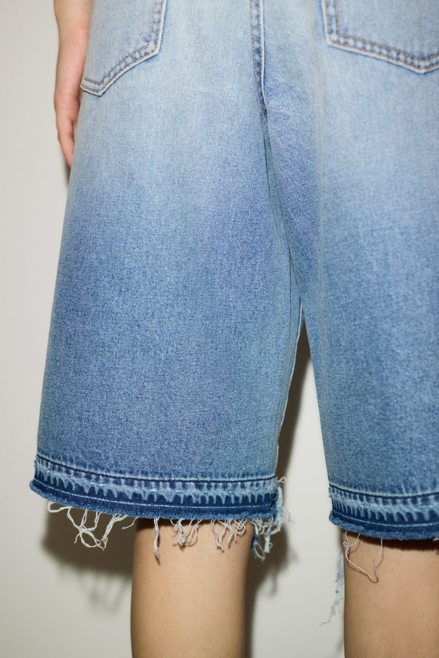 【THROW】RIPPED HALF DENIM PT／BE L/BLU 1