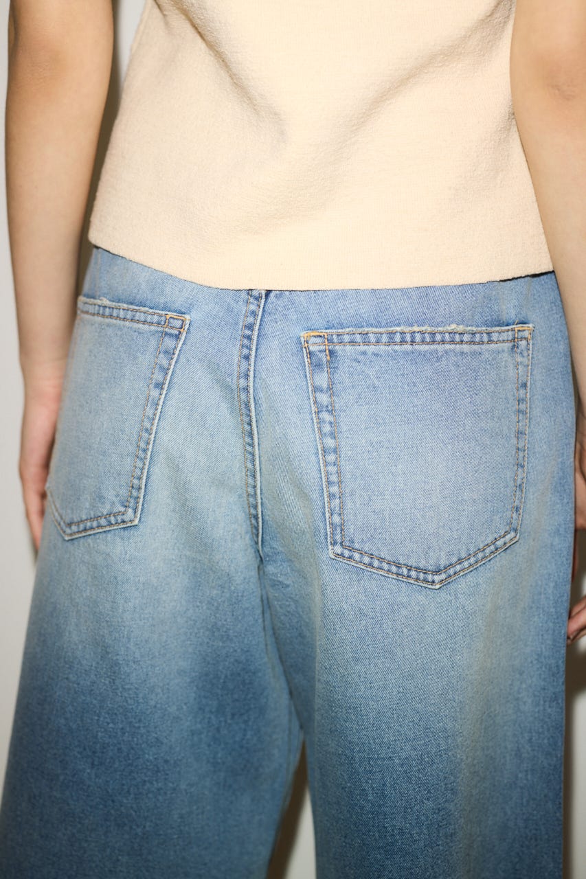 【THROW】RIPPED HALF DENIM PT／BE L/BLU 1