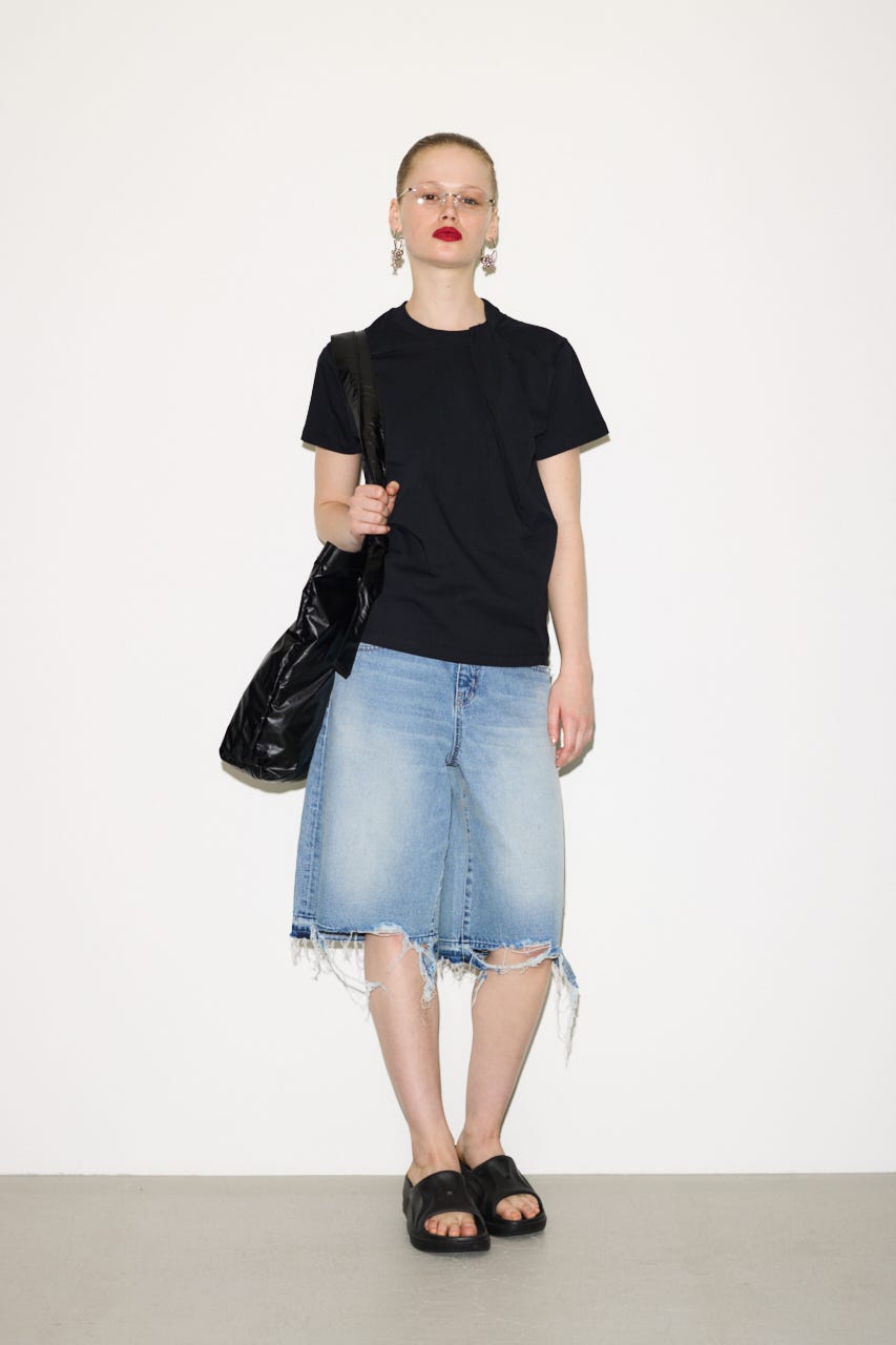 【THROW】TWIST ASYMMETRY トップス BLK FREE