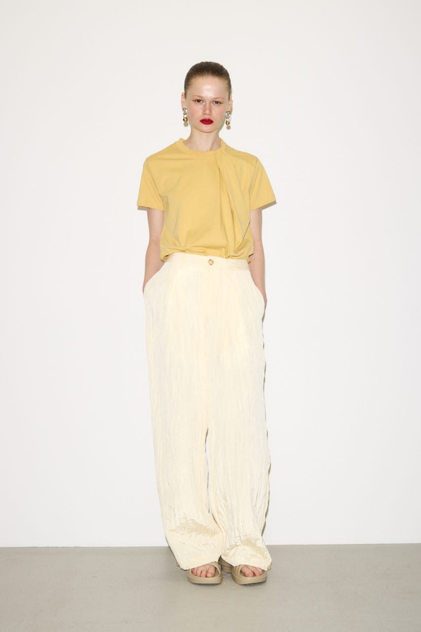 【THROW】TWIST ASYMMETRY トップス YEL FREE