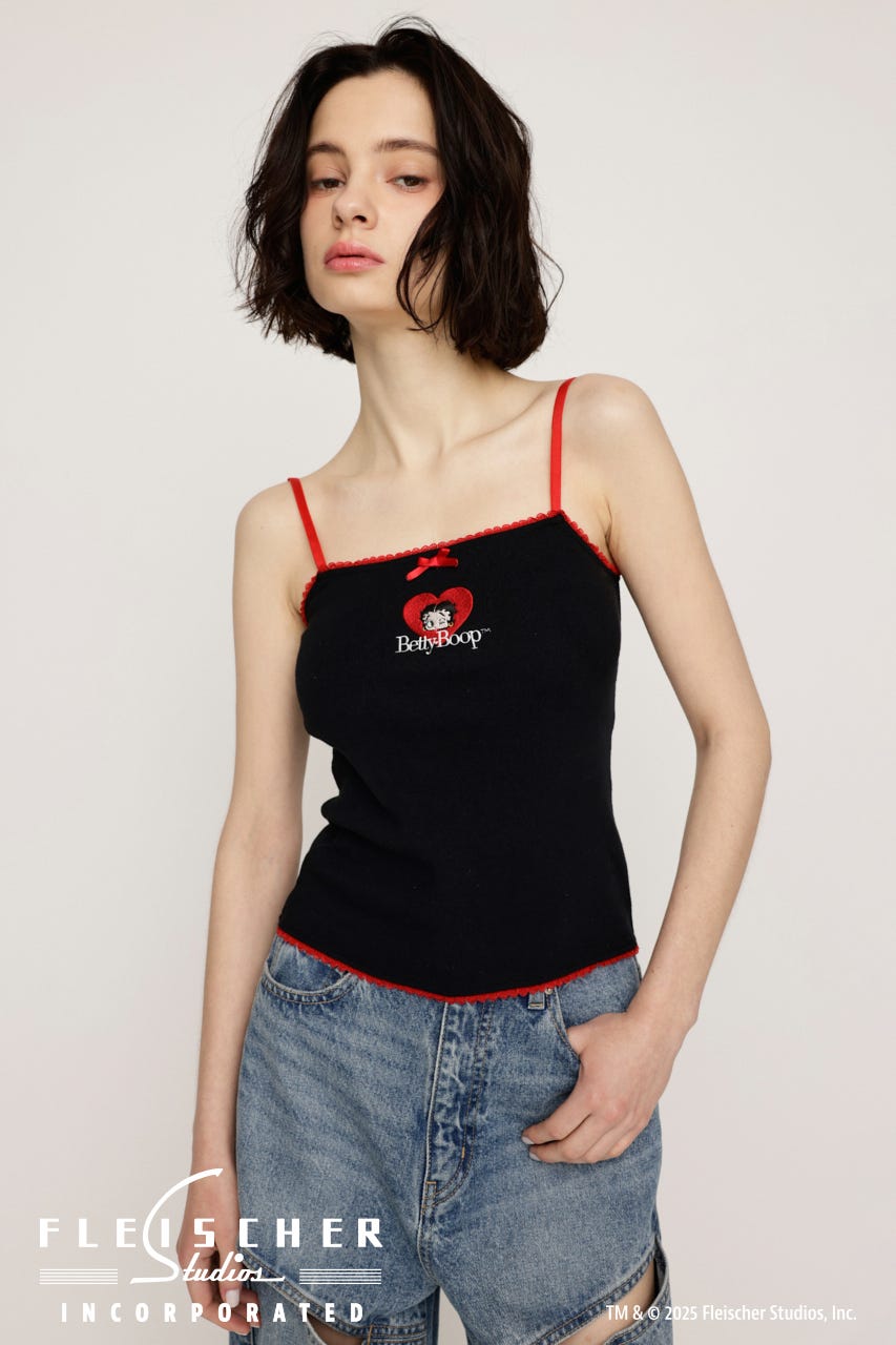 Betty Boop x SLY RIBBON キャミソール BLK FREE
