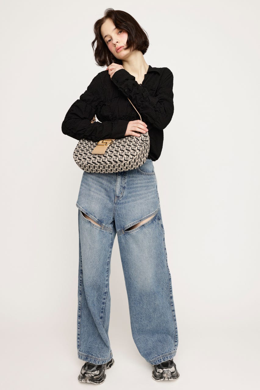 S BADGE BUCKLE BELTED バッグ BEG FREE