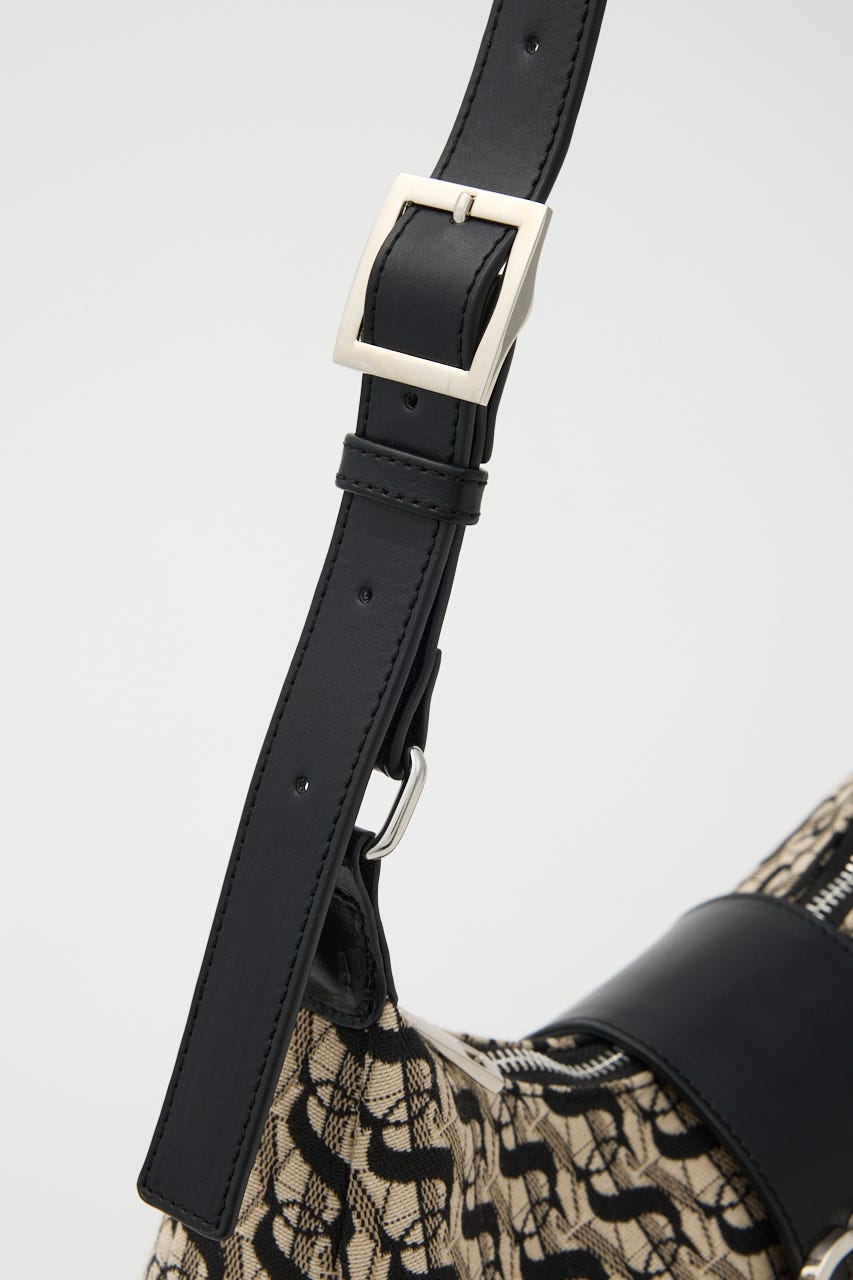S BADGE BUCKLE BELTED バッグ BLK FREE