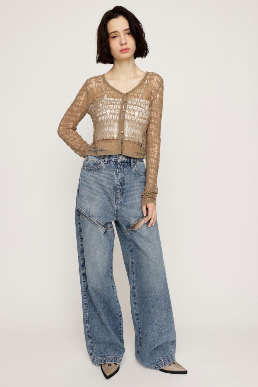 MESH KNIT カーディガン KHA FREE