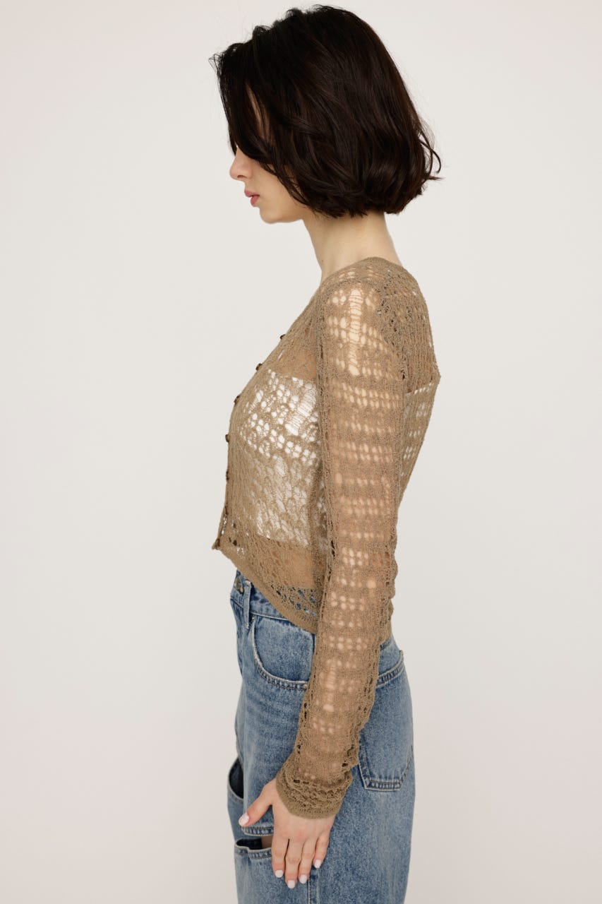 MESH KNIT カーディガン KHA FREE
