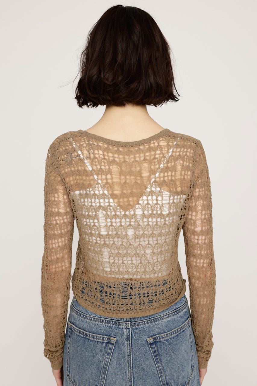 MESH KNIT カーディガン KHA FREE