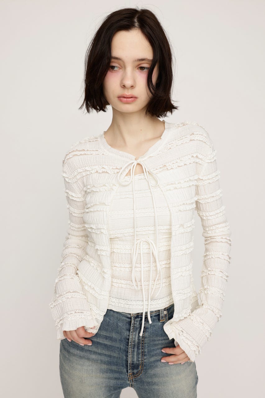 FRONT RIBBON FRILL 2P IVOY FREE