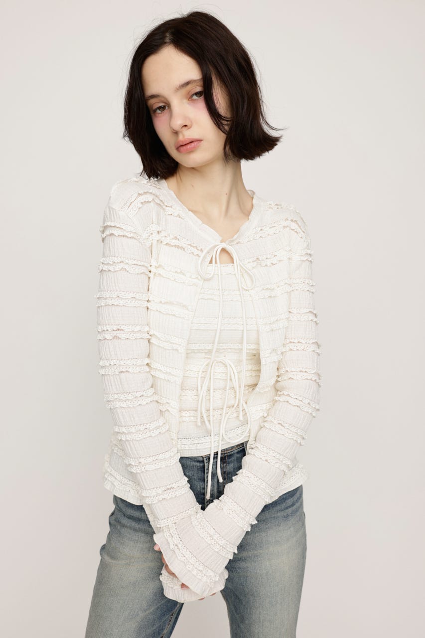 FRONT RIBBON FRILL 2P IVOY FREE