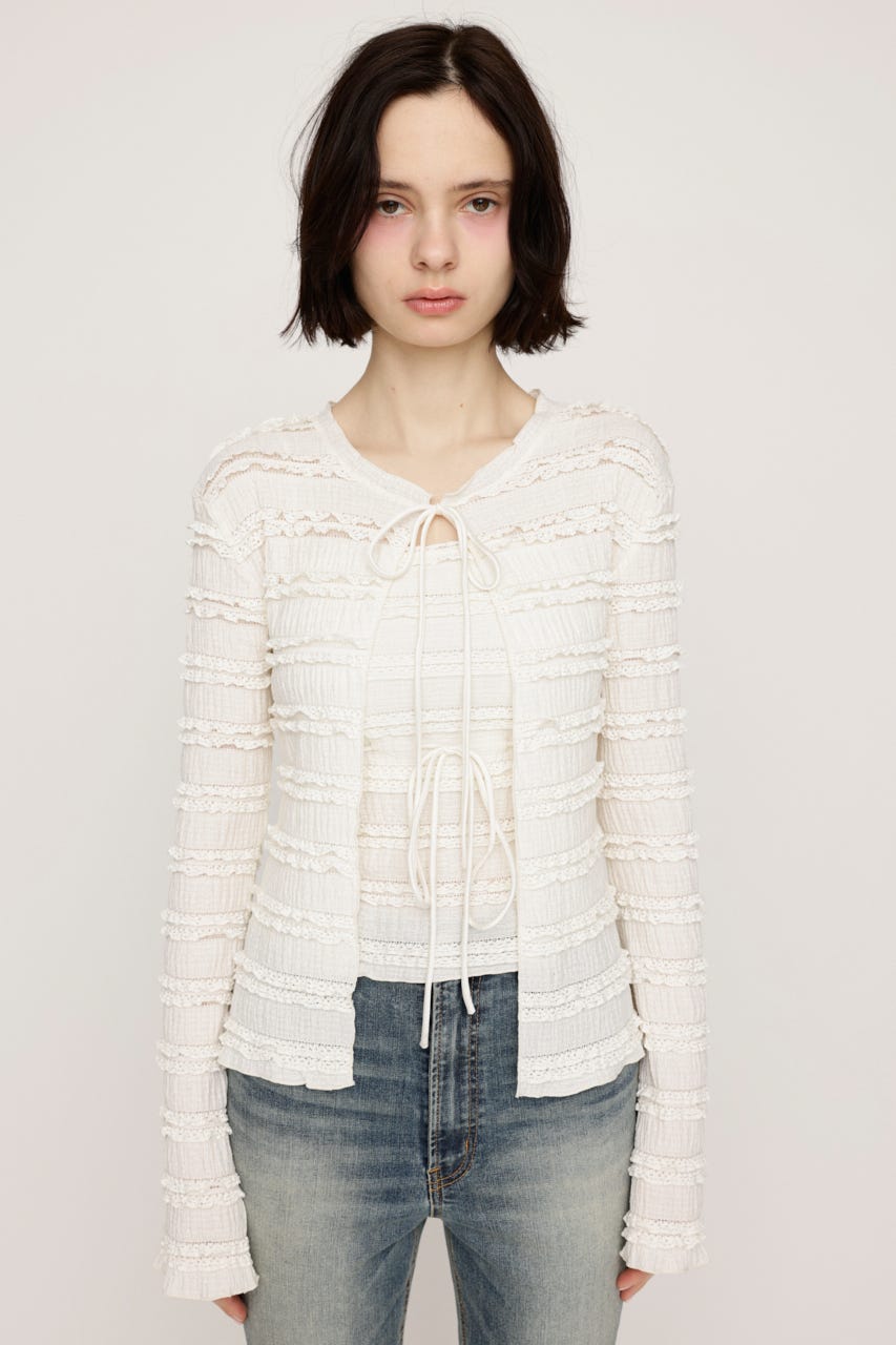 FRONT RIBBON FRILL 2P IVOY FREE