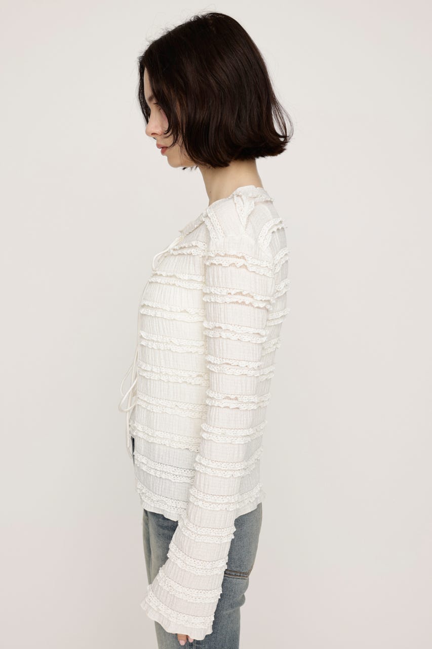 FRONT RIBBON FRILL 2P IVOY FREE