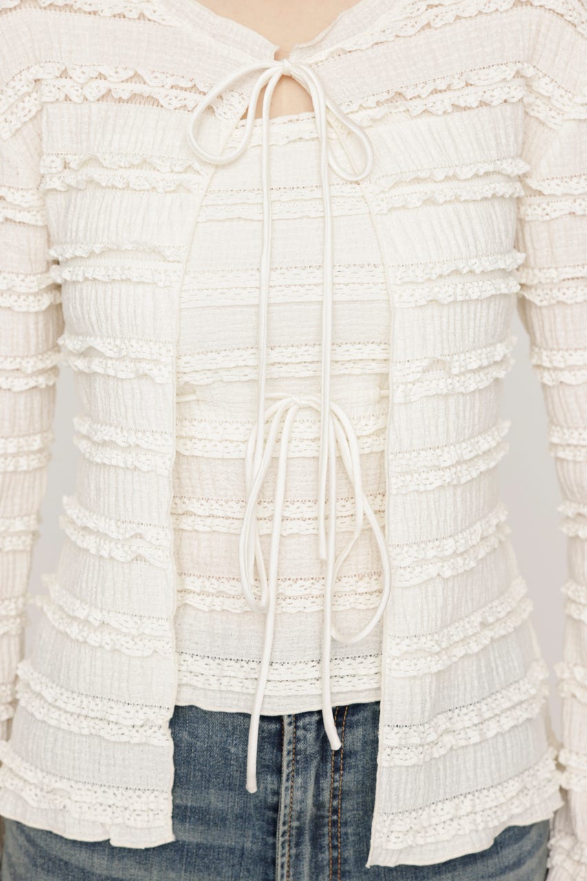 FRONT RIBBON FRILL 2P IVOY FREE