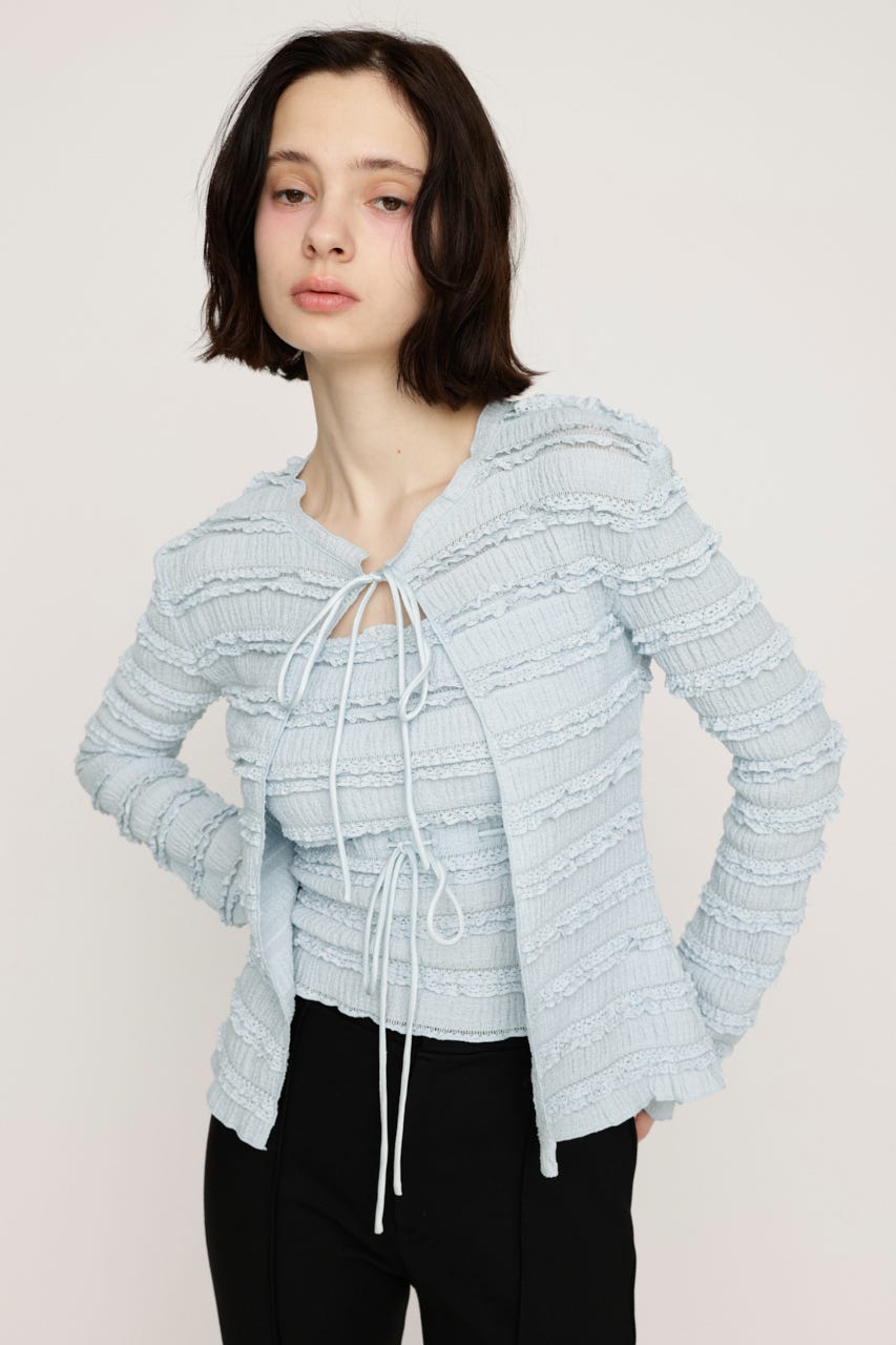 FRONT RIBBON FRILL 2P L/BLU FREE