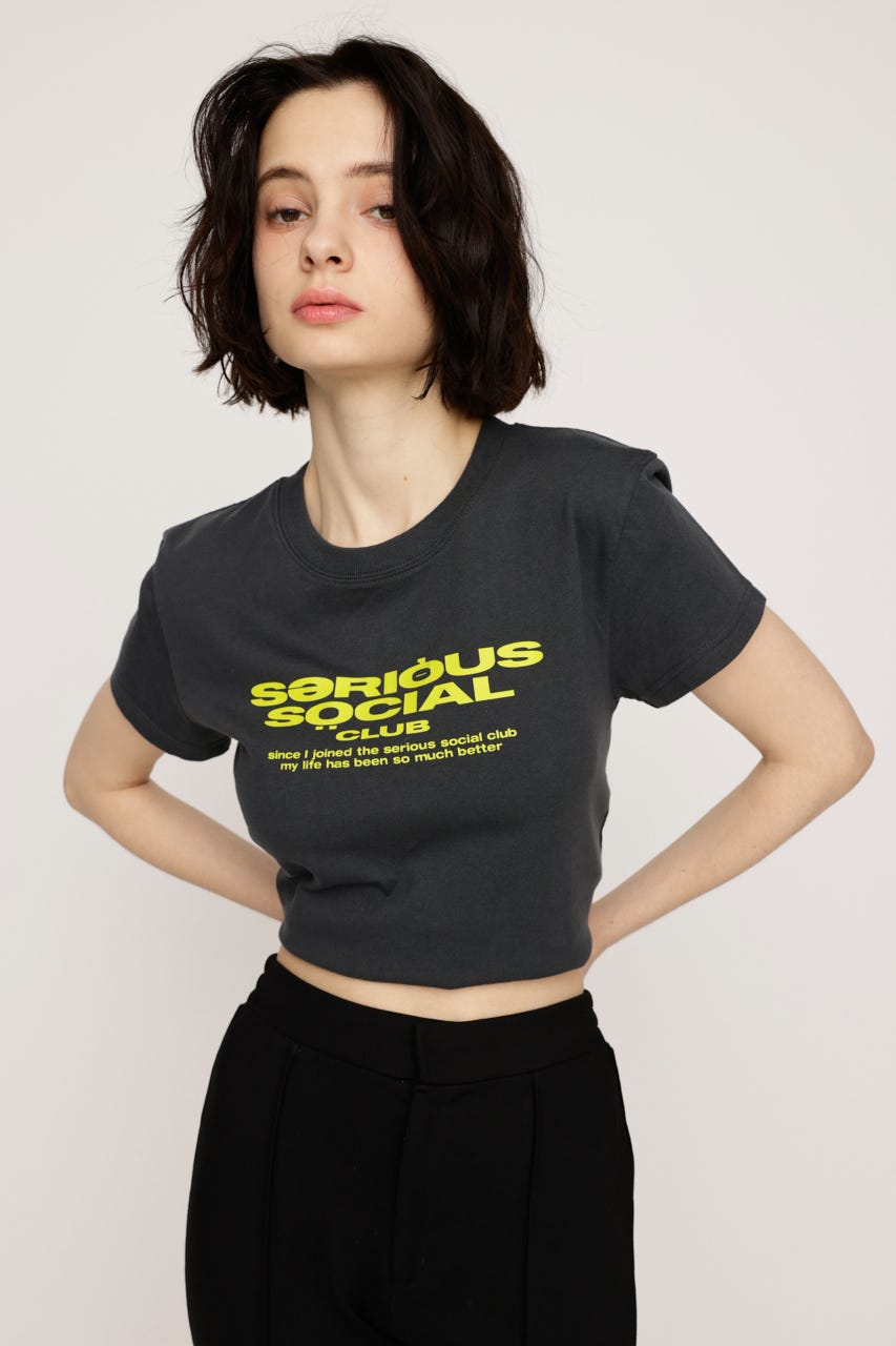 COMPACT LOGO Tシャツ L/BLK FREE