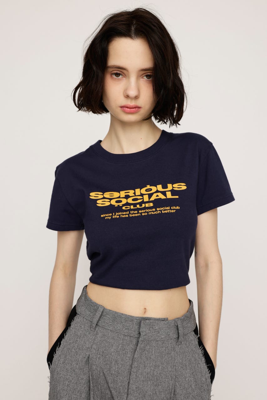COMPACT LOGO Tシャツ NVY FREE