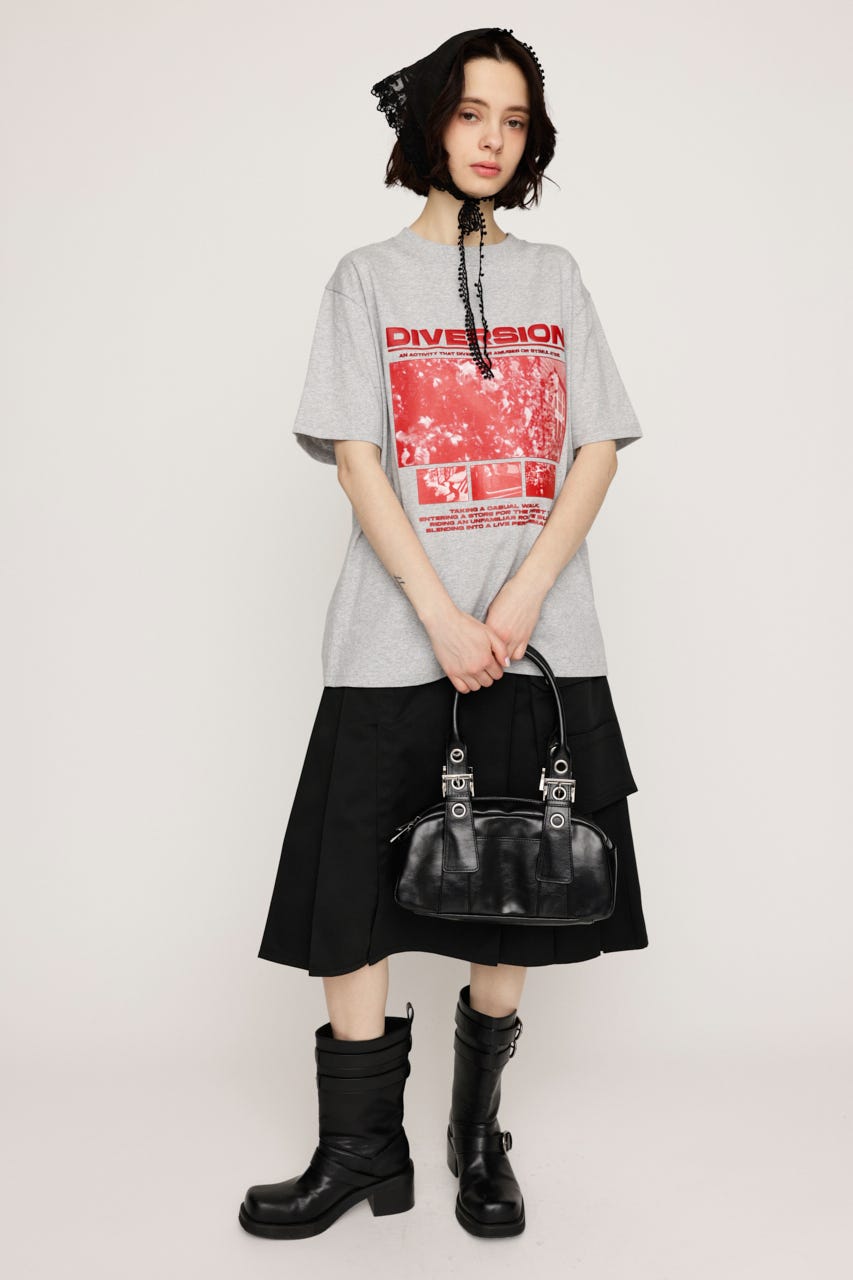 PHOTO LOGO Tシャツ T.GRY FREE