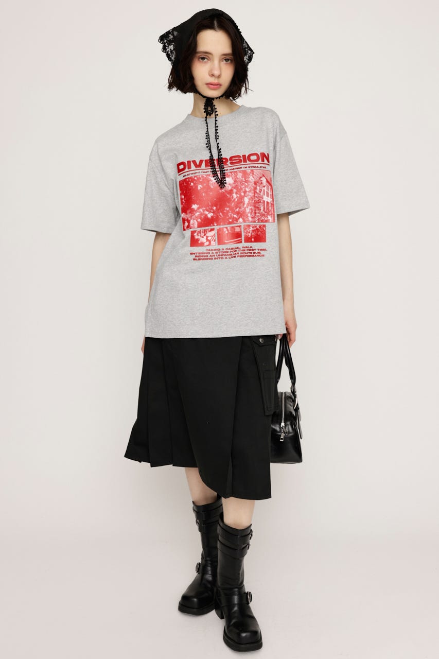 PHOTO LOGO Tシャツ T.GRY FREE
