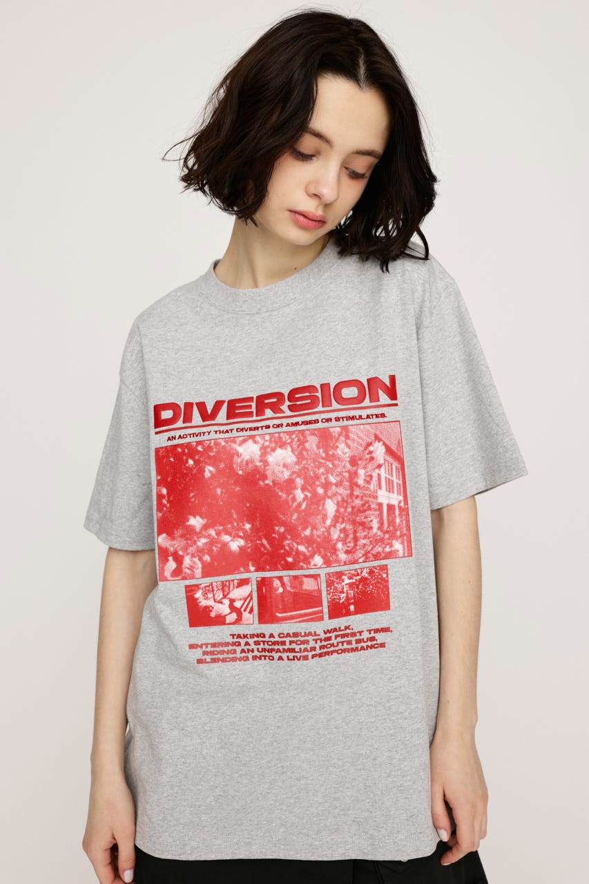 PHOTO LOGO Tシャツ T.GRY FREE