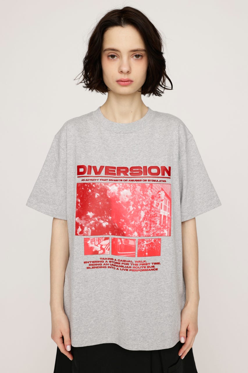 PHOTO LOGO Tシャツ T.GRY FREE