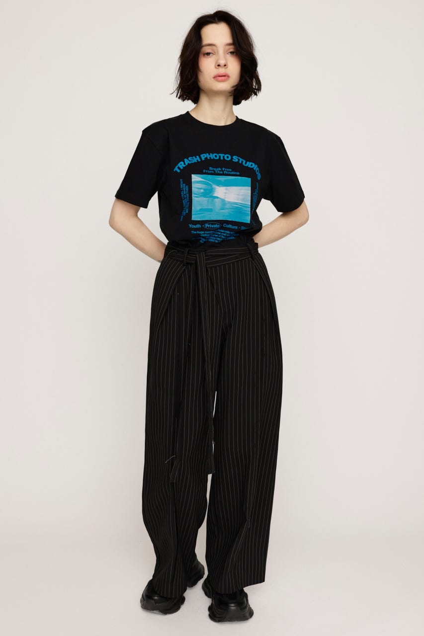 PHOTO LOGO 2SIZE Tシャツ BLK 1