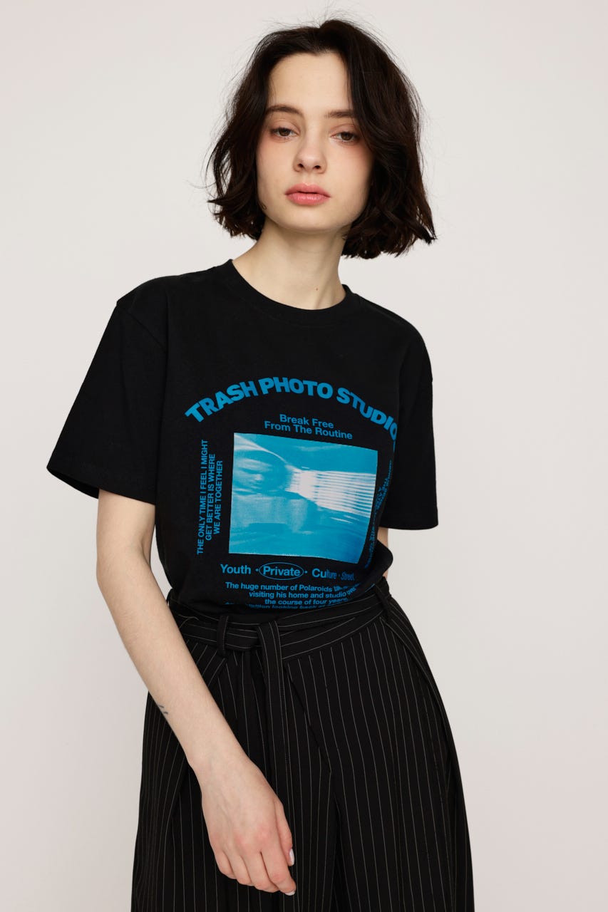 PHOTO LOGO 2SIZE Tシャツ BLK 1