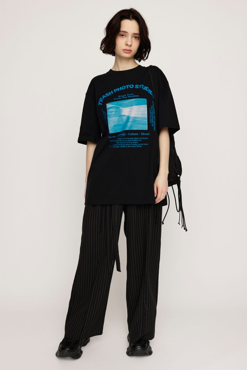 PHOTO LOGO 2SIZE Tシャツ BLK 1