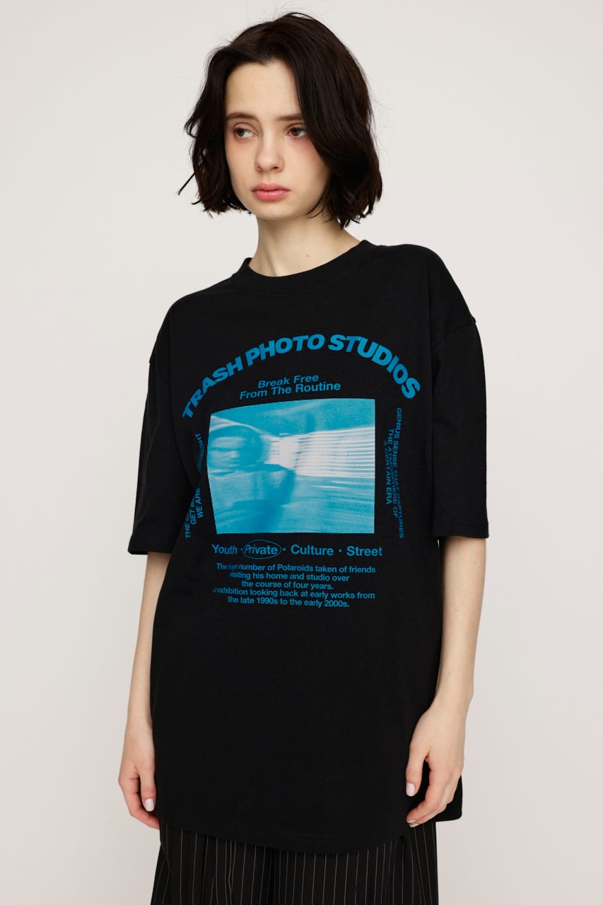 PHOTO LOGO 2SIZE Tシャツ BLK 1