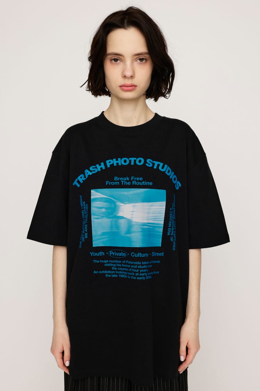 PHOTO LOGO 2SIZE Tシャツ BLK 1