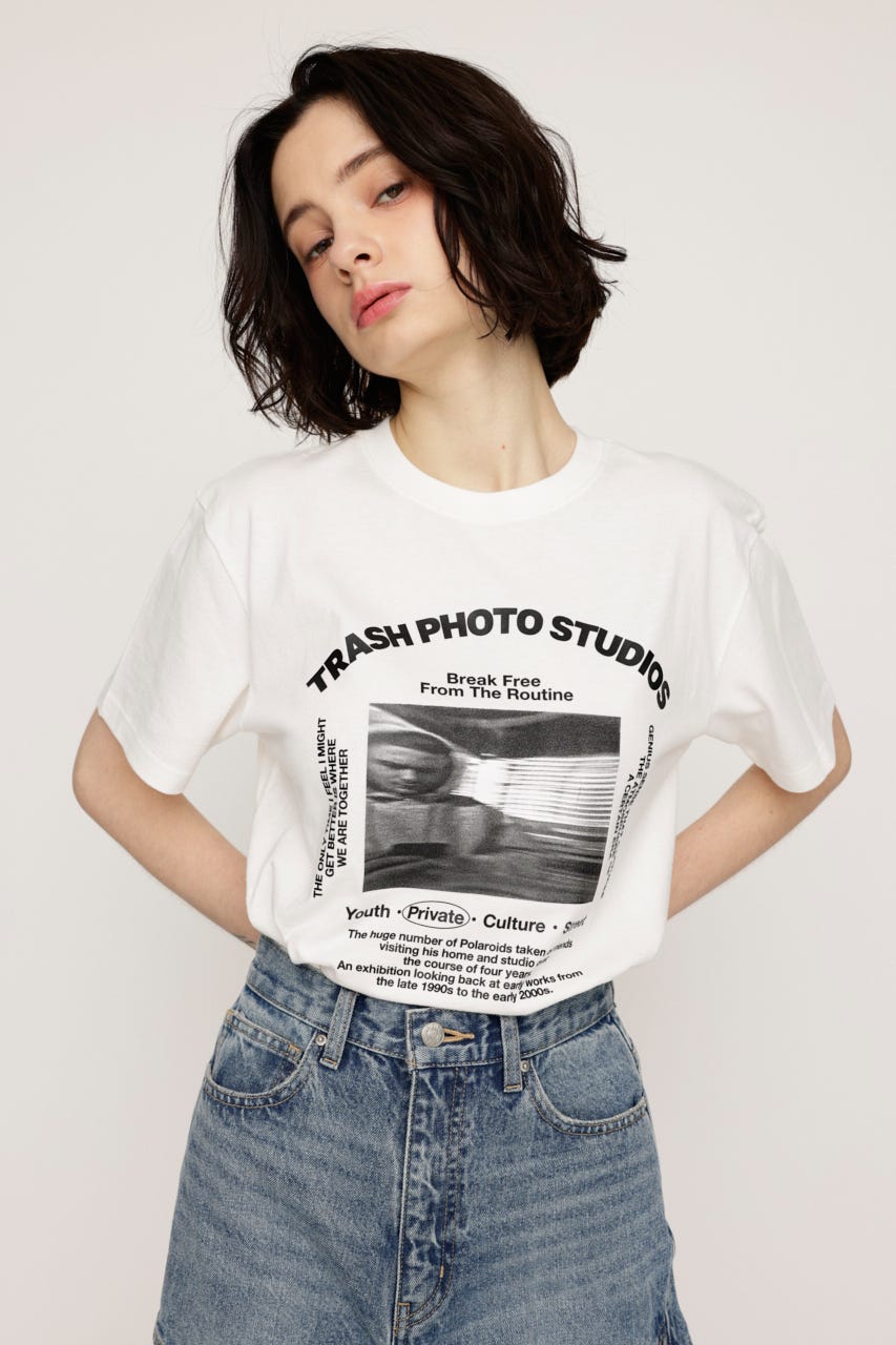 PHOTO LOGO 2SIZE Tシャツ WHT 2
