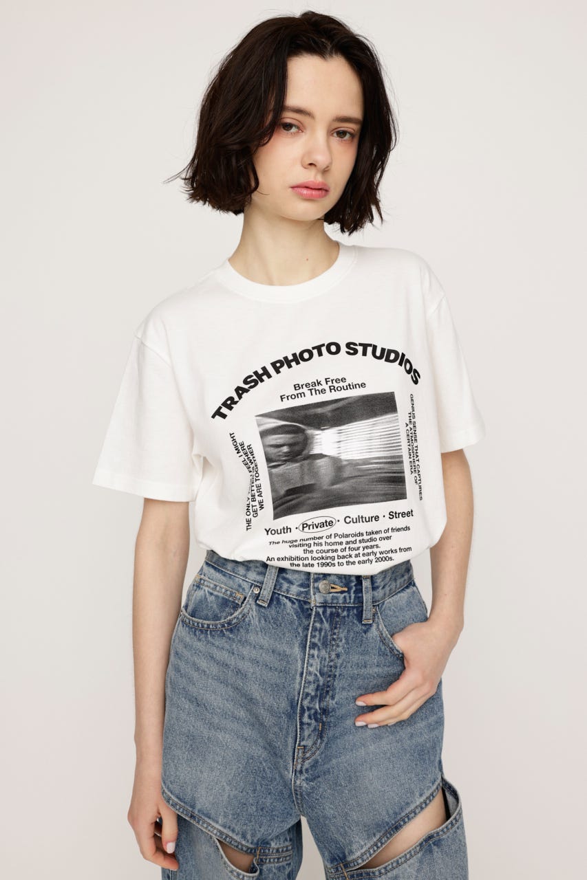 PHOTO LOGO 2SIZE Tシャツ WHT 2