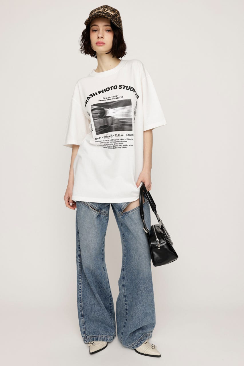 PHOTO LOGO 2SIZE Tシャツ WHT 2