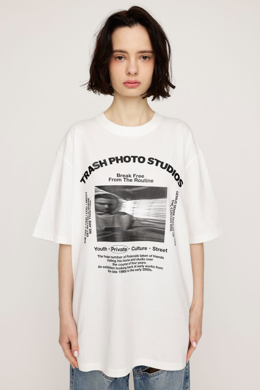 PHOTO LOGO 2SIZE Tシャツ WHT 2