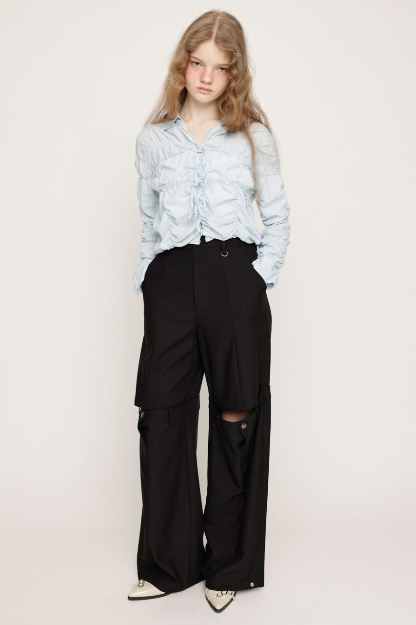 CUT OUT REMAKE STRAIGHT パンツ BLK 1