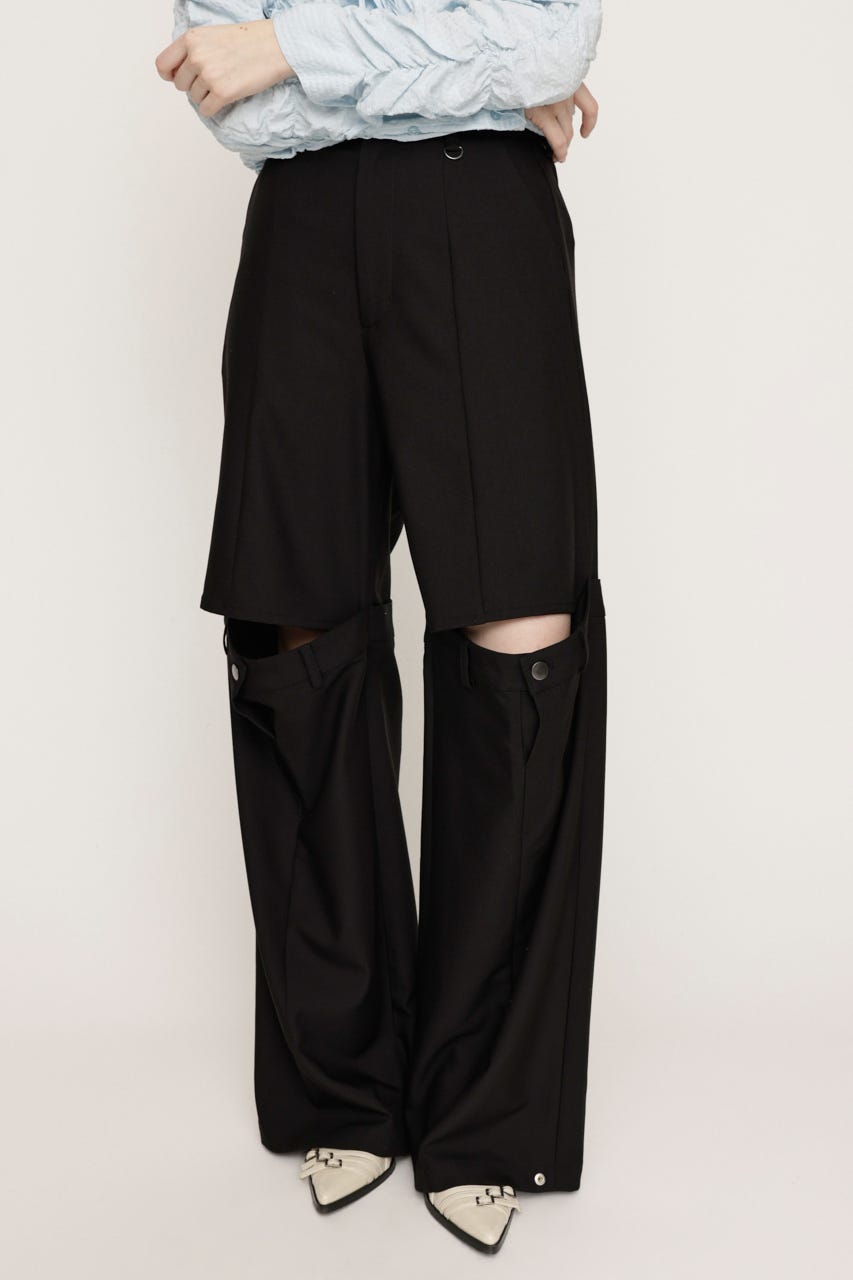 CUT OUT REMAKE STRAIGHT パンツ BLK 1