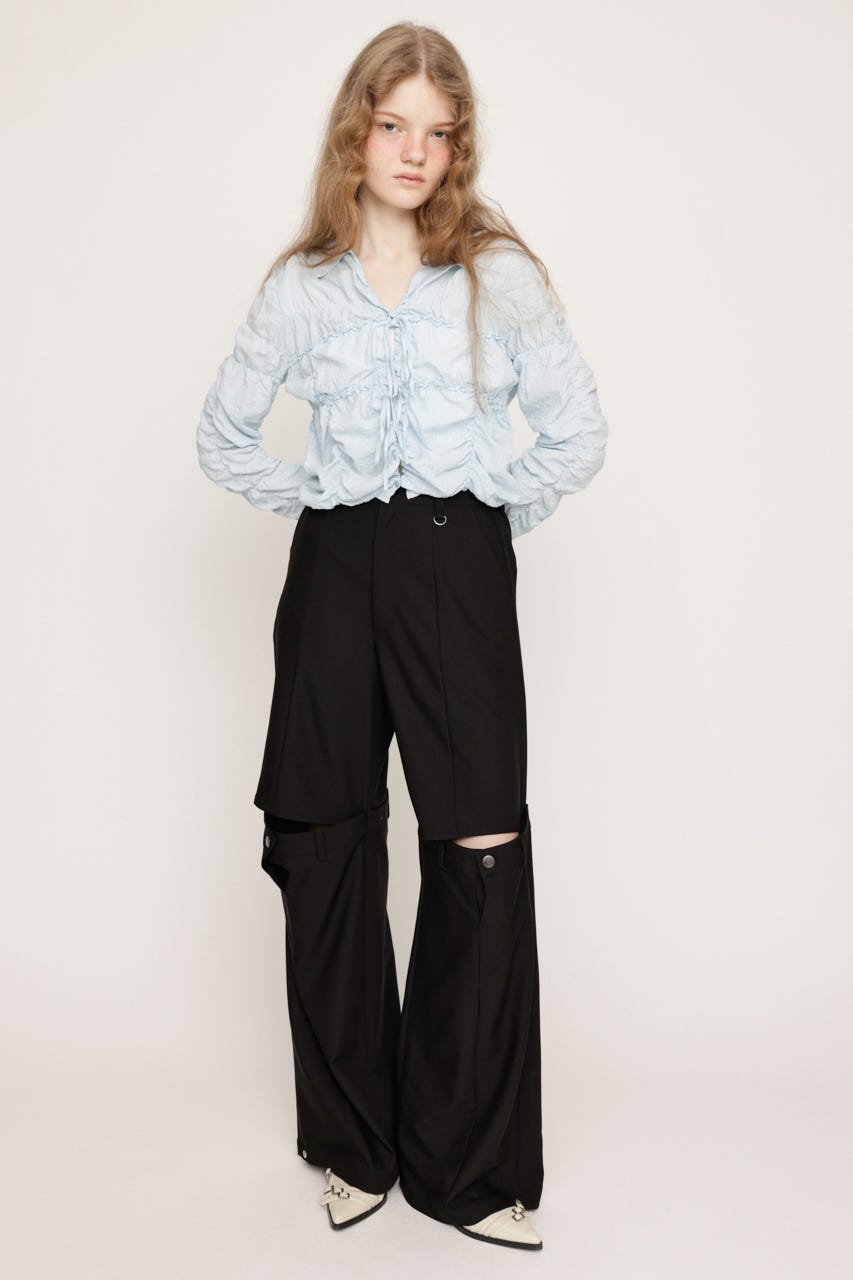 CUT OUT REMAKE STRAIGHT パンツ BLK 1