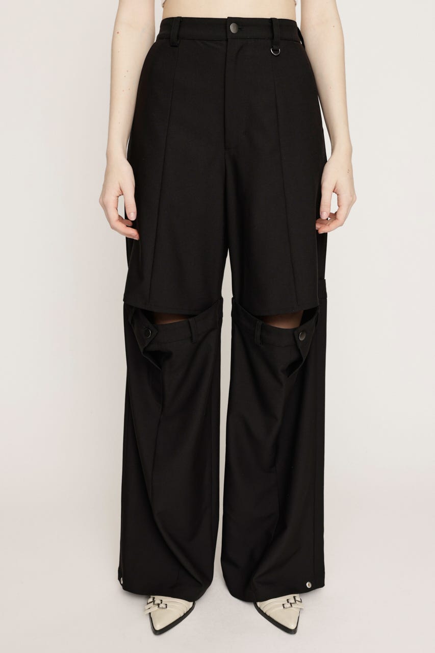 CUT OUT REMAKE STRAIGHT パンツ BLK 1